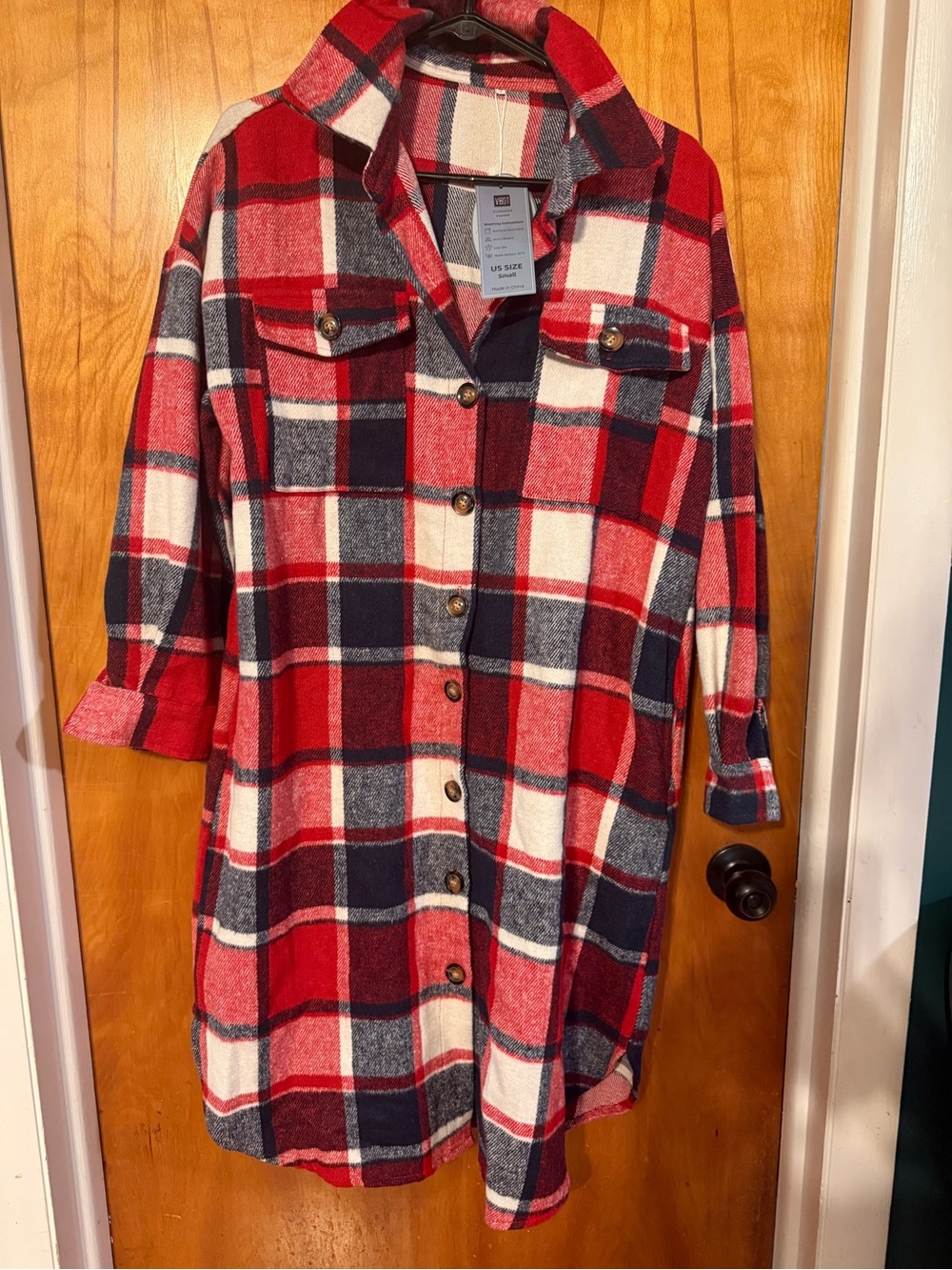 Plaid Button-Front Shacket Duster